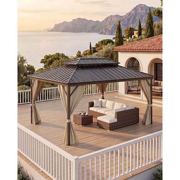 10x14 ft khaki gazebo