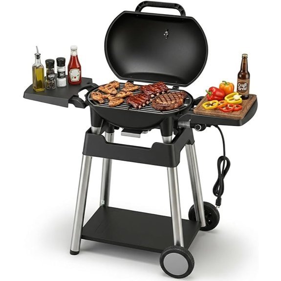 1500w grill with cartthermometer
