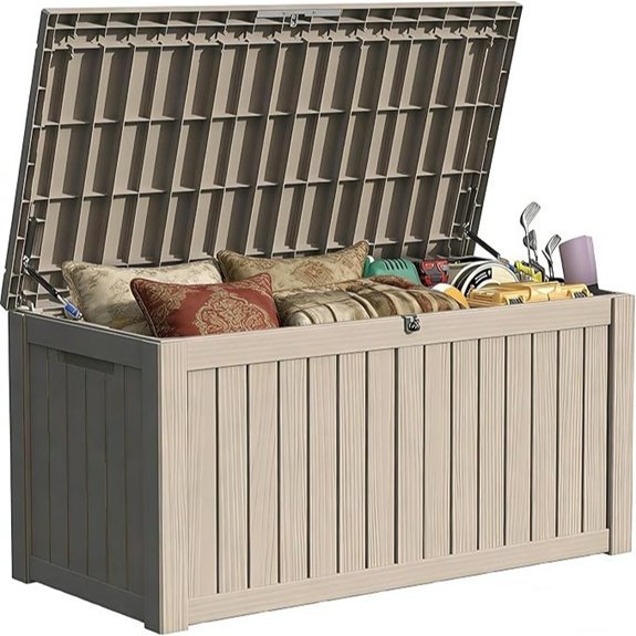 150 gallon outdoor storage box bench