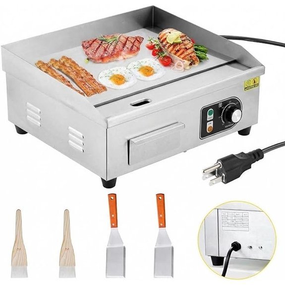 18 1500w stainless steel electric griddle
