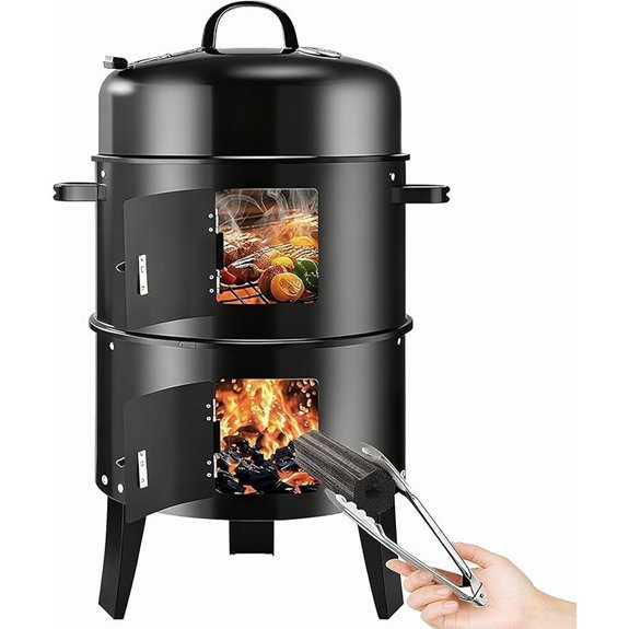 19 inch vertical charcoal smoker
