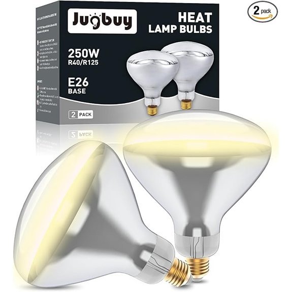 250 watt e26 heat lamp 2 pack