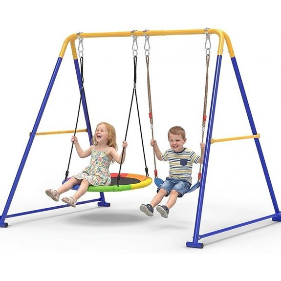 2 in 1 metal swing set