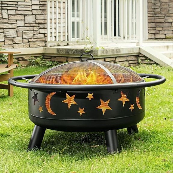 32 inch round metal fire pit
