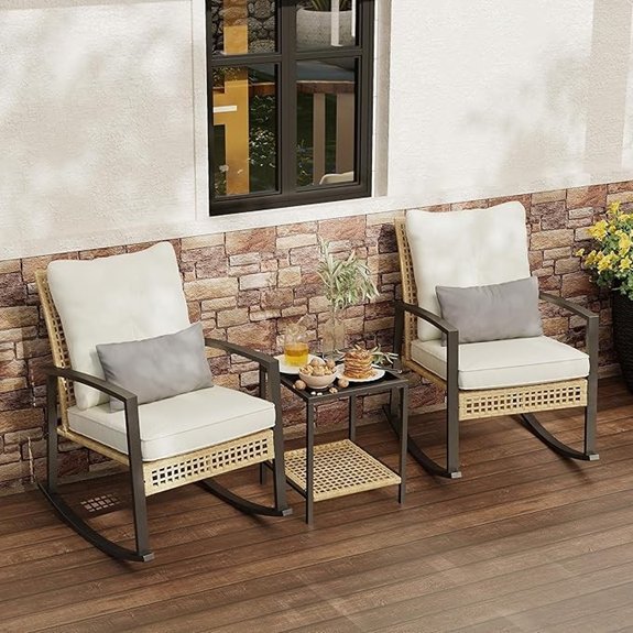 3 piece beige patio set