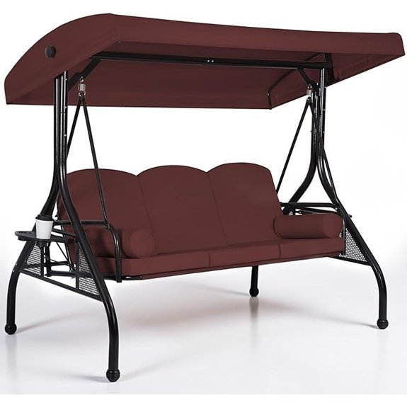 3 seat outdoor swing with canopy