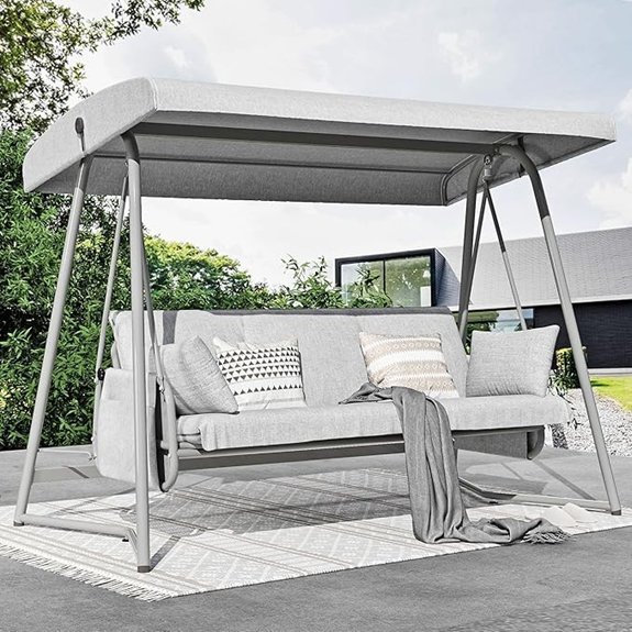 3 to 4 person swing with adjustable canopy