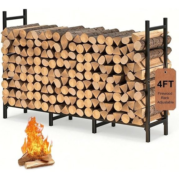 4 foot heavy duty firewood rack