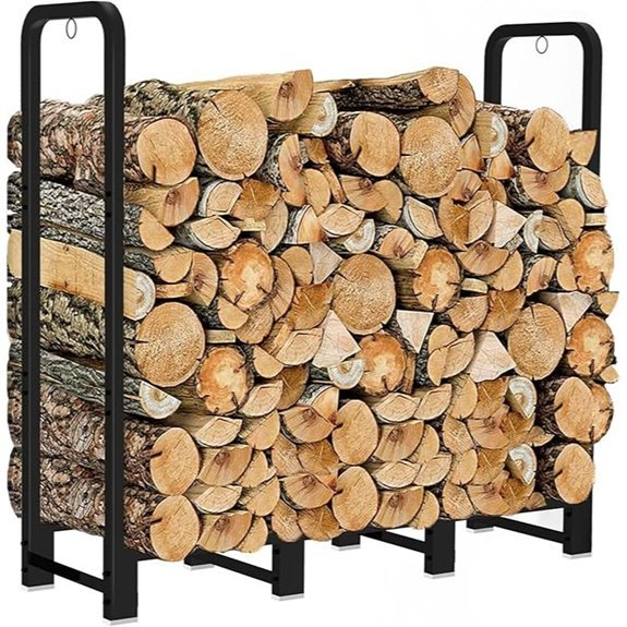 4ft heavy duty firewood rack