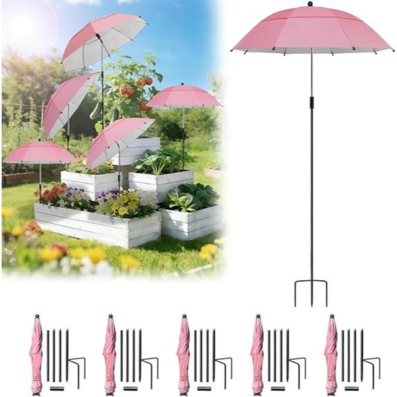 5 pack adjustable garden umbrella 360
