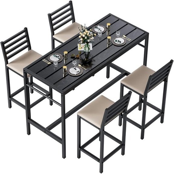 5 piece outdoor bar set