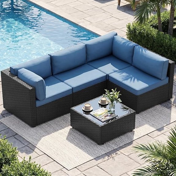 5 piece outdoor rattan set