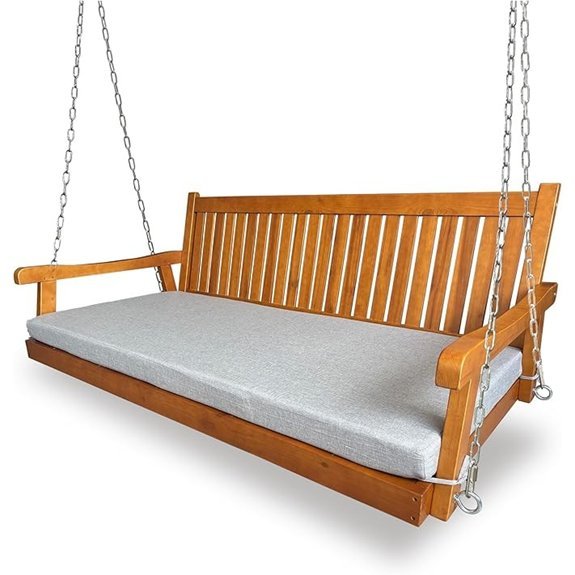 6 ft wooden porch swing bed