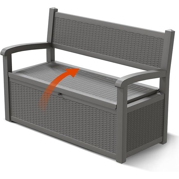 80 gallon outdoor bench grey