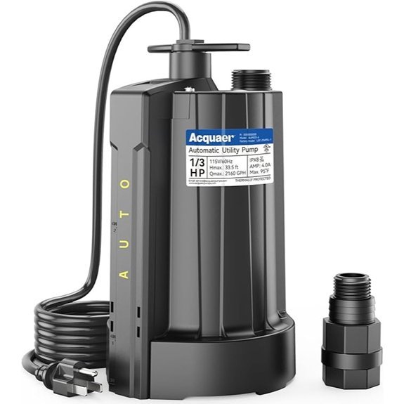 acquaer 1 3 hp sump pump