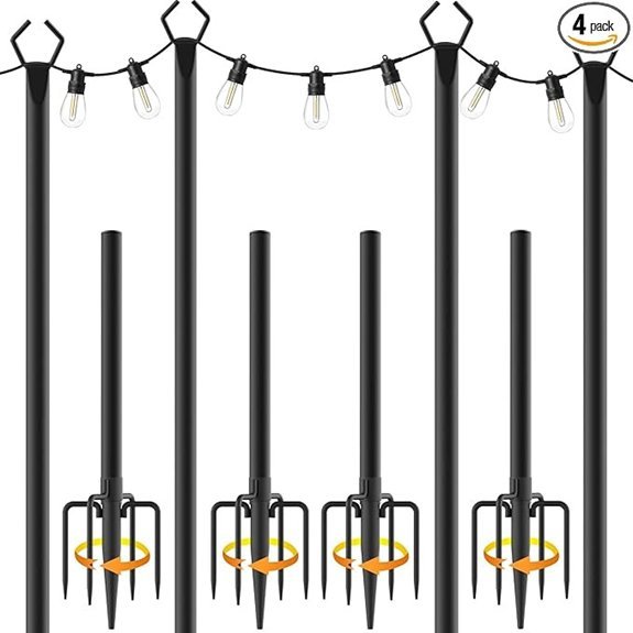 ailbton outdoor string light poles 4 pack