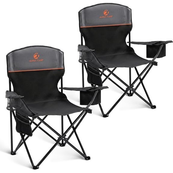 alpha camp camping chair with cooler 2 pack