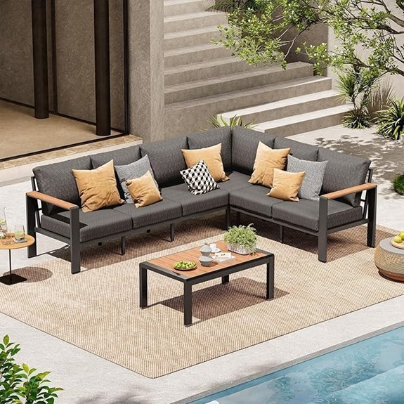 aluminum 6 seat patio set
