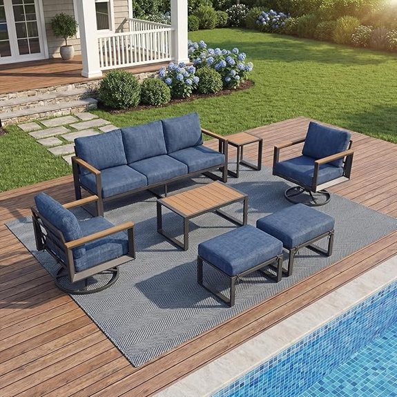 aluminum 7 piece patio set