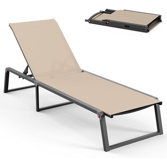 aluminum foldable chaise lounge chair