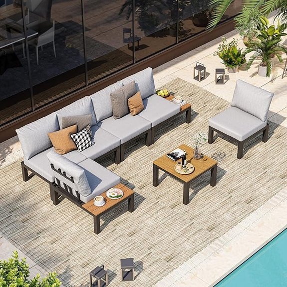 aluminum modular patio set
