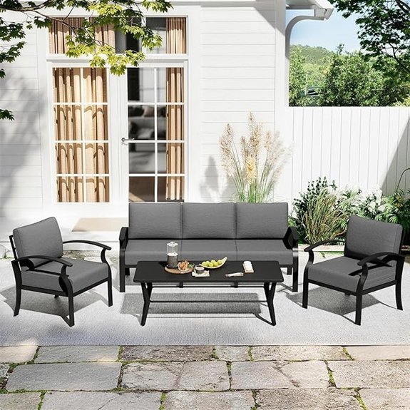 aluminum patio set five seat