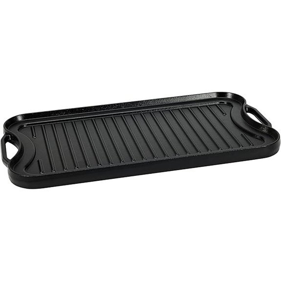 amazon basics cast iron grill griddle 20x10 6