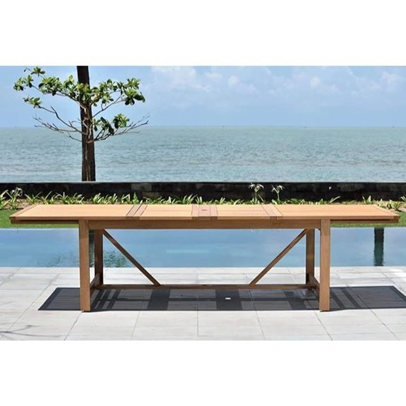 amazonia berlin teak finish extendable table