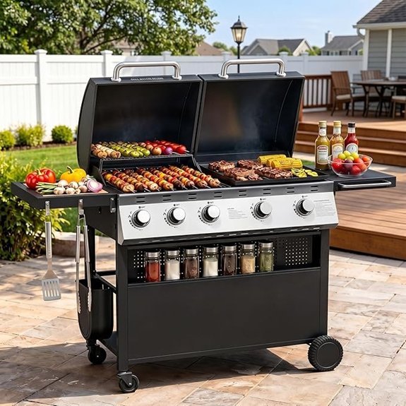 aoxun 5 burner grill griddle
