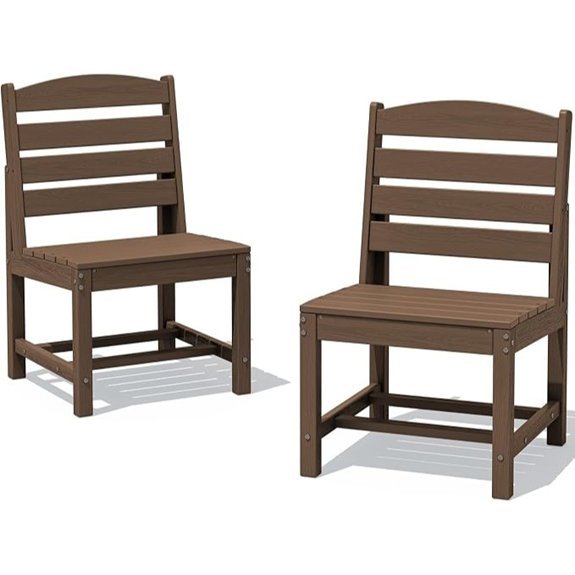 armless outdoor chair set