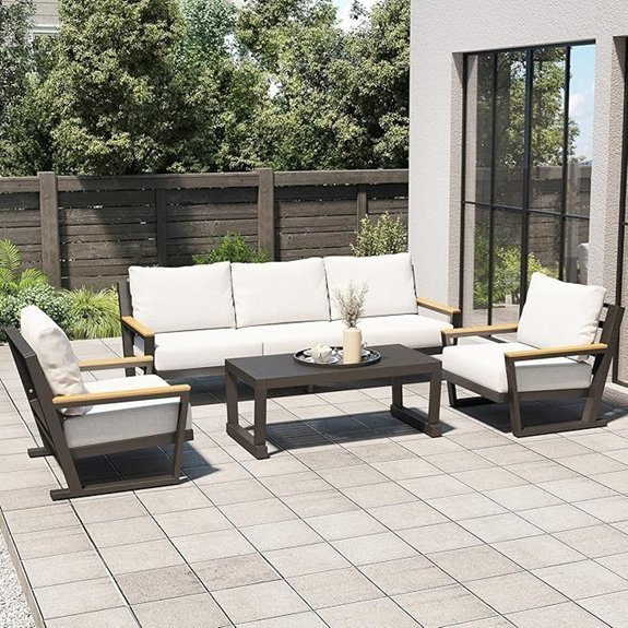 aug guan 5 seat aluminum outdoor sectional