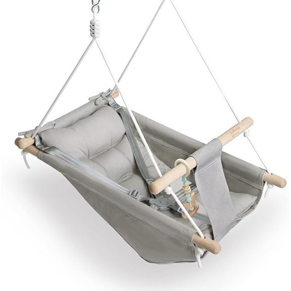 baby canvas hammock swing with five point harness