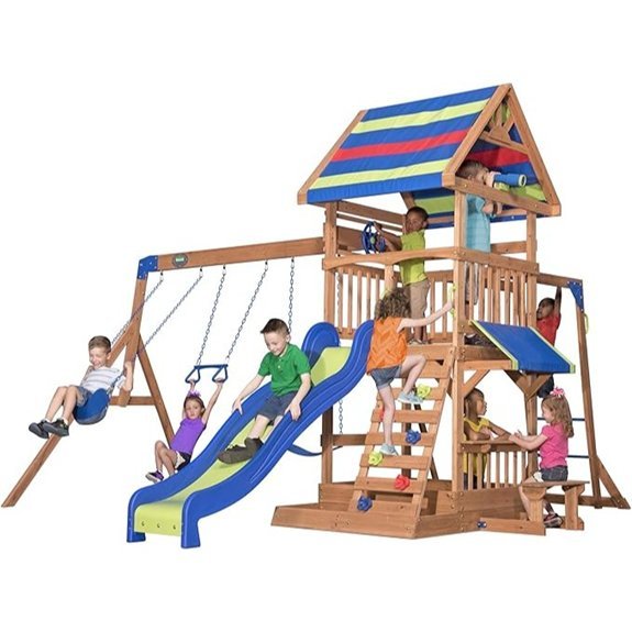 backyard cedar wood swing set
