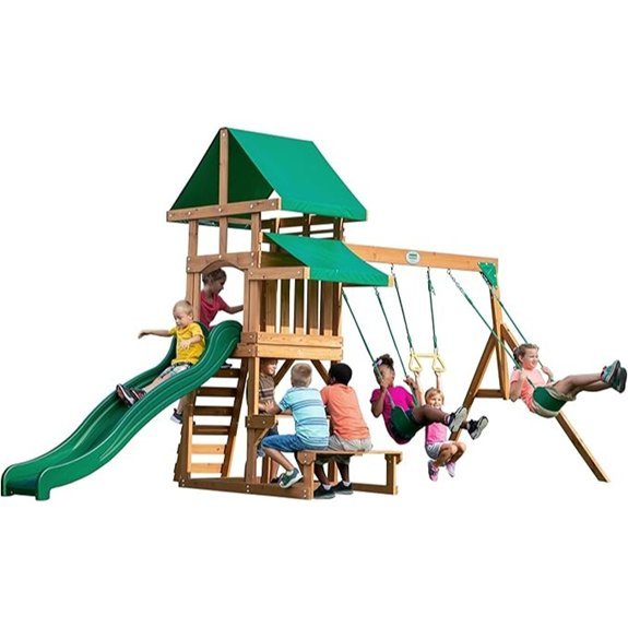 backyard discovery belmont cedar wood swing set
