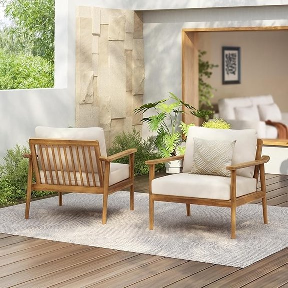 batis acacia wood lounge chair set