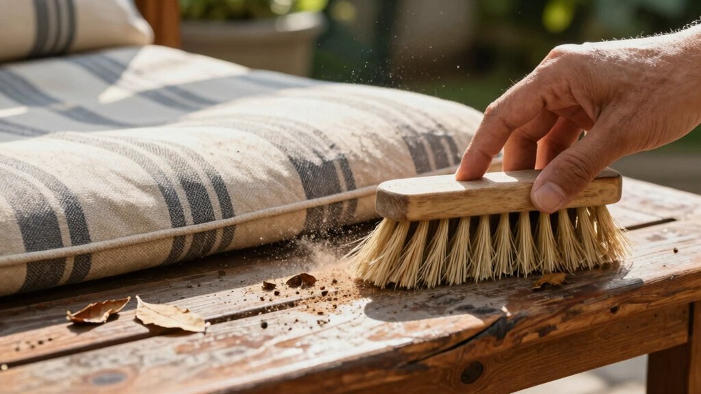 brush away loose dirt first