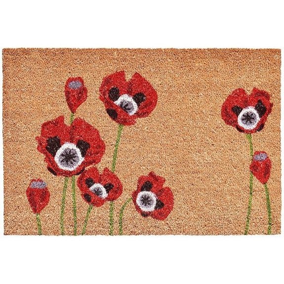 calloway mills red poppies doormat