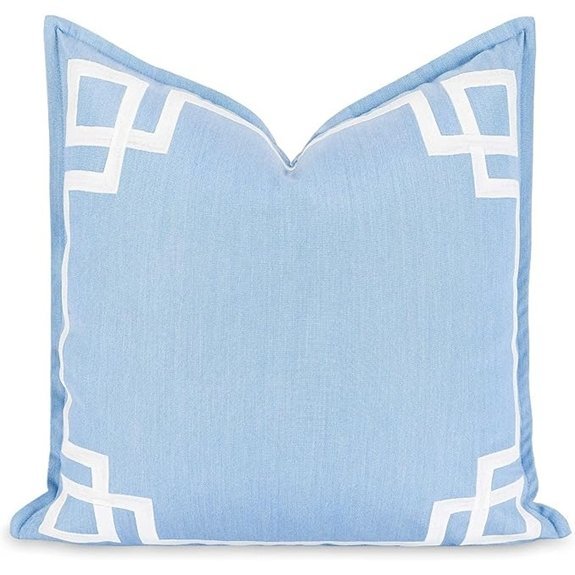 coastal azure greek key pillow
