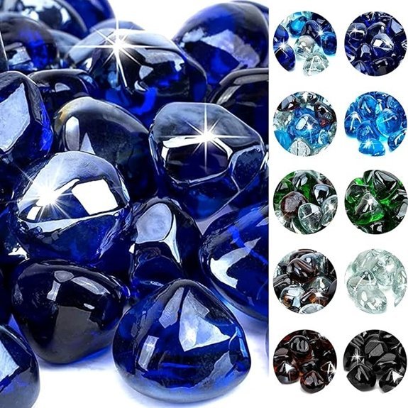 cobalt blue fire glass diamonds