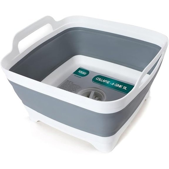 collapsible gray dish basin