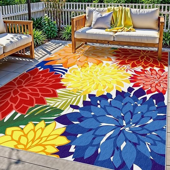 colorful tropical floral rug