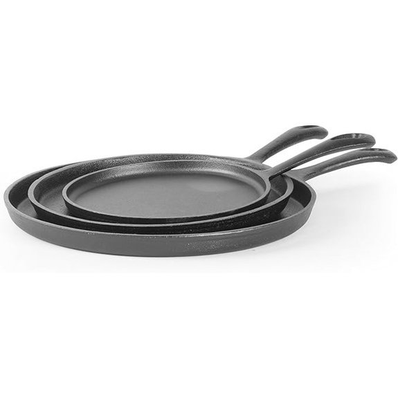 commercial chef 3 piece cast iron griddle