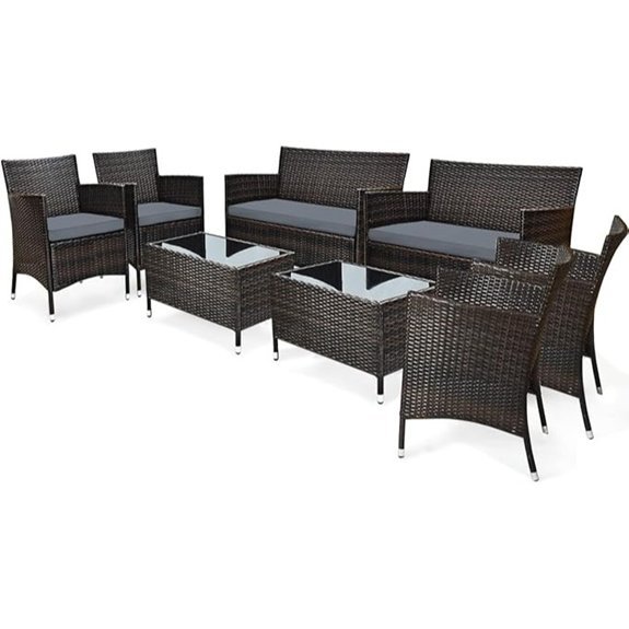 costway 8 piece rattan set
