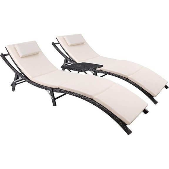 devoko outdoor rattan chaise lounge set