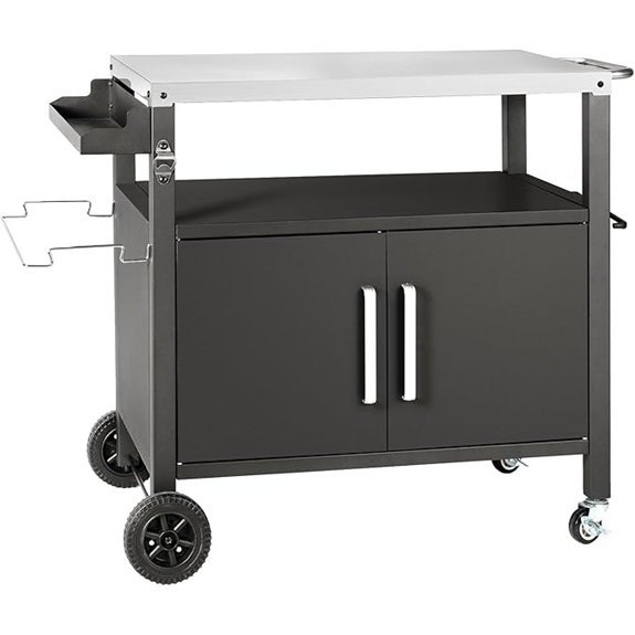 dining cart with storage cabinet