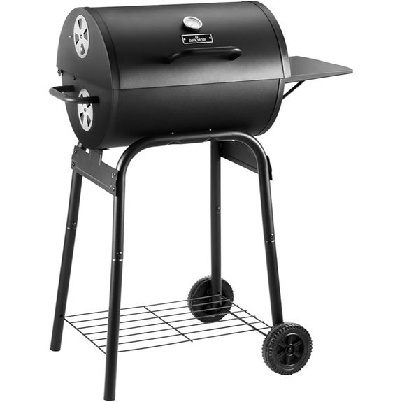 dnkmor barrel grill with side table