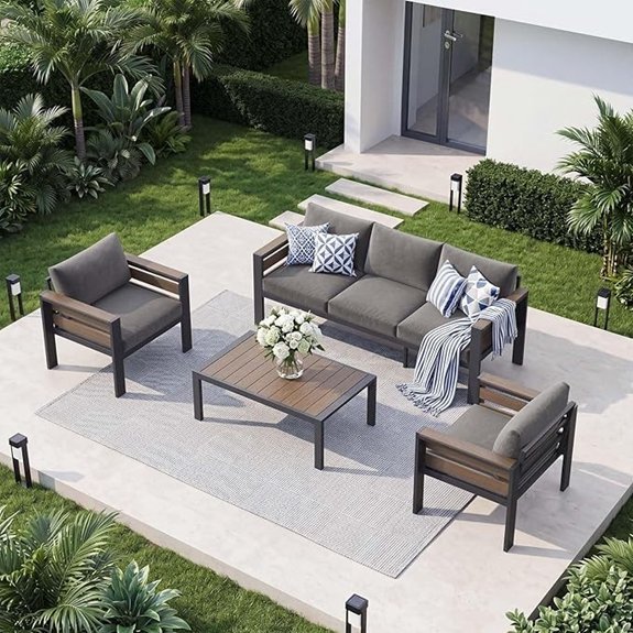 docred 4 piece aluminum patio furniture