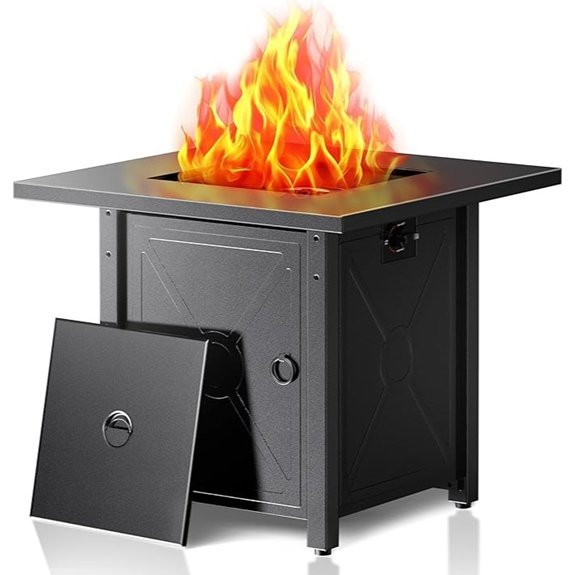 electactic 28 inch propane firepit table