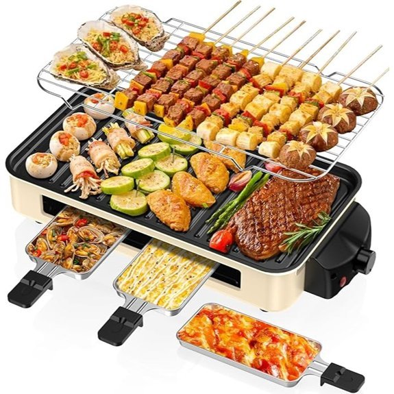 electric indoor grill description 1500w non stick removable plates