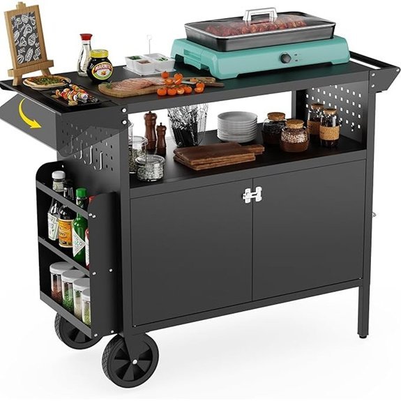 eltean outdoor grill cart